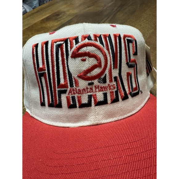 VINTAGE‎ Atlanta Hawks Hat Snapback Cap Poly Wool 90s AJD NBA Retro NWT - Picture 12 of 14